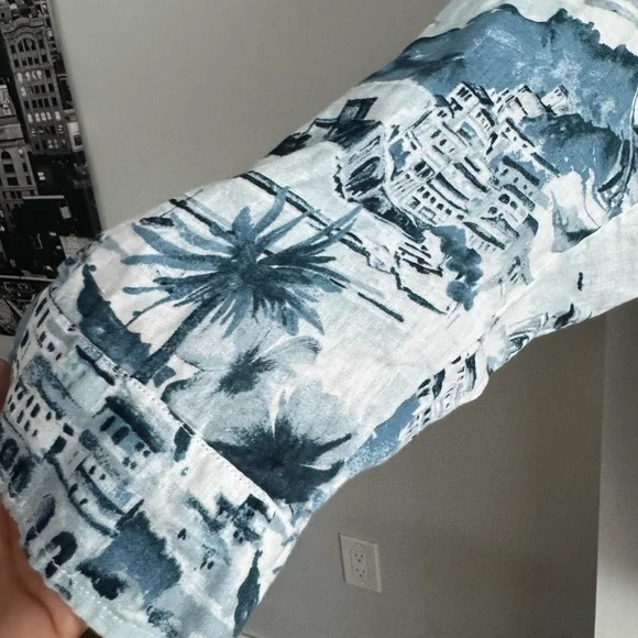 Cynthia Rowley Coastal Scene Button Down Shirt - Picture 5 of 6